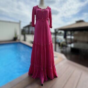 Sassofono Maxi Long Sleeves Dress, Size 38/US 4-6